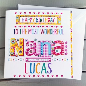 biglietto di compleanno personalizzato per nonna, biglietto fatto a mano, per nonna speciale, idea regalo di compleanno