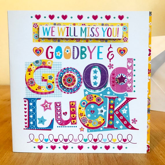 Goodbye Good Luck Miss You Special Card GOODBYE GOOD LUCK We | Etsy