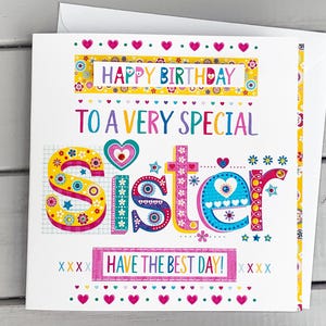 Carte joyeux anniversaire soeur, idées de cartes d'anniversaire soeur à offrir à une soeur pour son anniversaire. Une carte d'anniversaire souvenir unique et très spéciale
