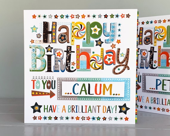 Biglietto d'auguri per un ragazzo uomo maschio personalizzato carta  speciale Birthday Boy. -  Italia