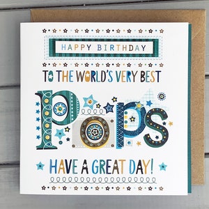 Pops carte d'anniversaire. Carte spéciale pour les pops, idées de cartes d'anniversaire, cadeaux.