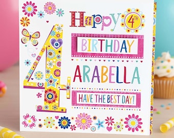 Carte De 4e Anniversaire Pour Garçon Ou Fille - Carte De Quatrième