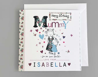 Personalized Mummy Birthday Card | Handmade Embellished Design