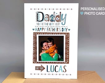 Personalised Photo Card for Daddy - Fathers Day Card Custom Photo Card Dad From Kids Daddy Card Personalised Fathers Day Photo Card UK