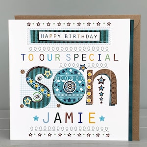 Carte d'anniversaire personnalisée pour fils | carte d'anniversaire de fils | carte d'anniversaire pour fils | anniversaire de fils spécial