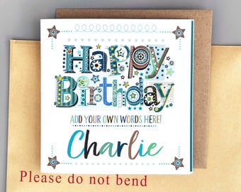 Personalised Birthday Card for Him, Dad, Grandad, Brother, Son, Friend – Keepsake Male Card