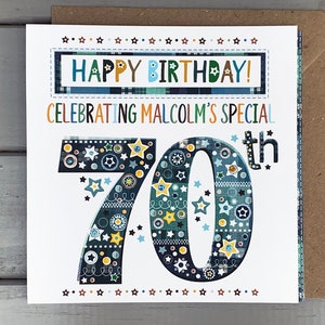 70歳のパーソナライズされた誕生日カード、特別な70歳、ギフト、70歳、男性、男の子向けの誕生日カード