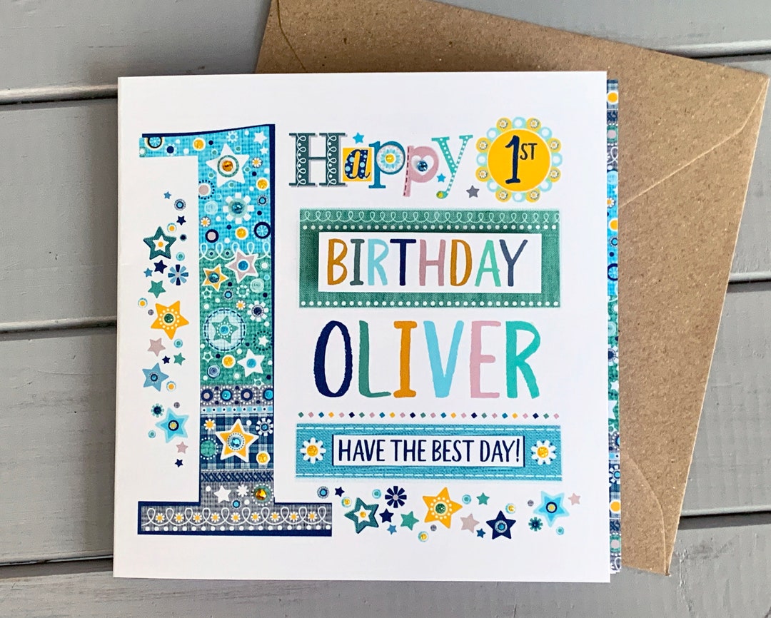 First Birthday Card, 1st Birthday Card, Personalised Card, Baby Card ...