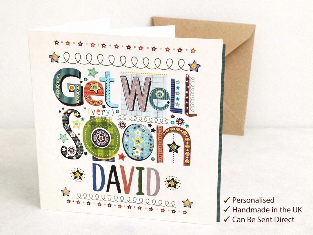 Personalised Get Well Soon Card · Speedy Recovery · Handmade · Custom ...