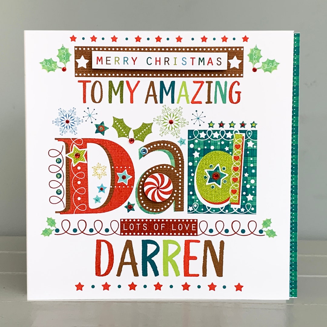 Dad Christmas Card Christmas Card for Dad Personalised - Etsy