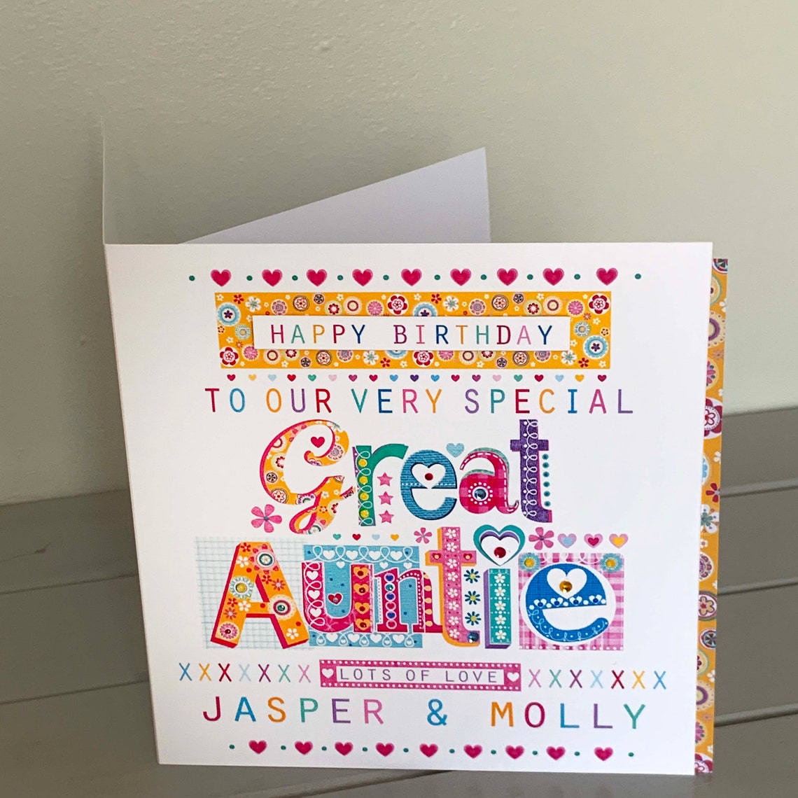 Great Auntie Personalised Birthday Card Special Handmade | Etsy