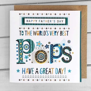 Biglietto d'auguri per la festa del papà Pops - Fatto a mano da Vicky Jones Design Festeggia la festa del papà