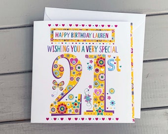 Personalized 21st Birthday Card: Handmade Milestone Keepsake