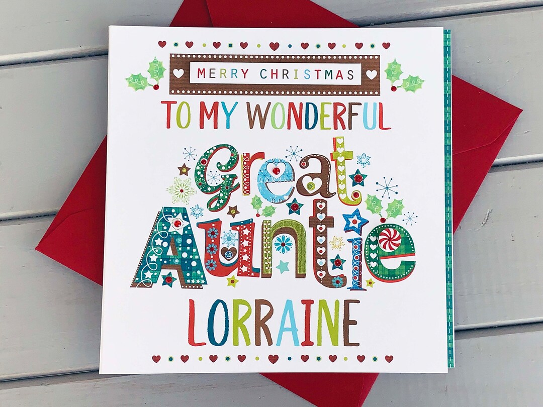 Wonderful Auntie, Aunty Or Aunt Christmas Card