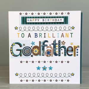 Tarjeta especial de cumpleaños del padrino- Tarjeta de felicitación del padrino, tarjeta especial para el padrino