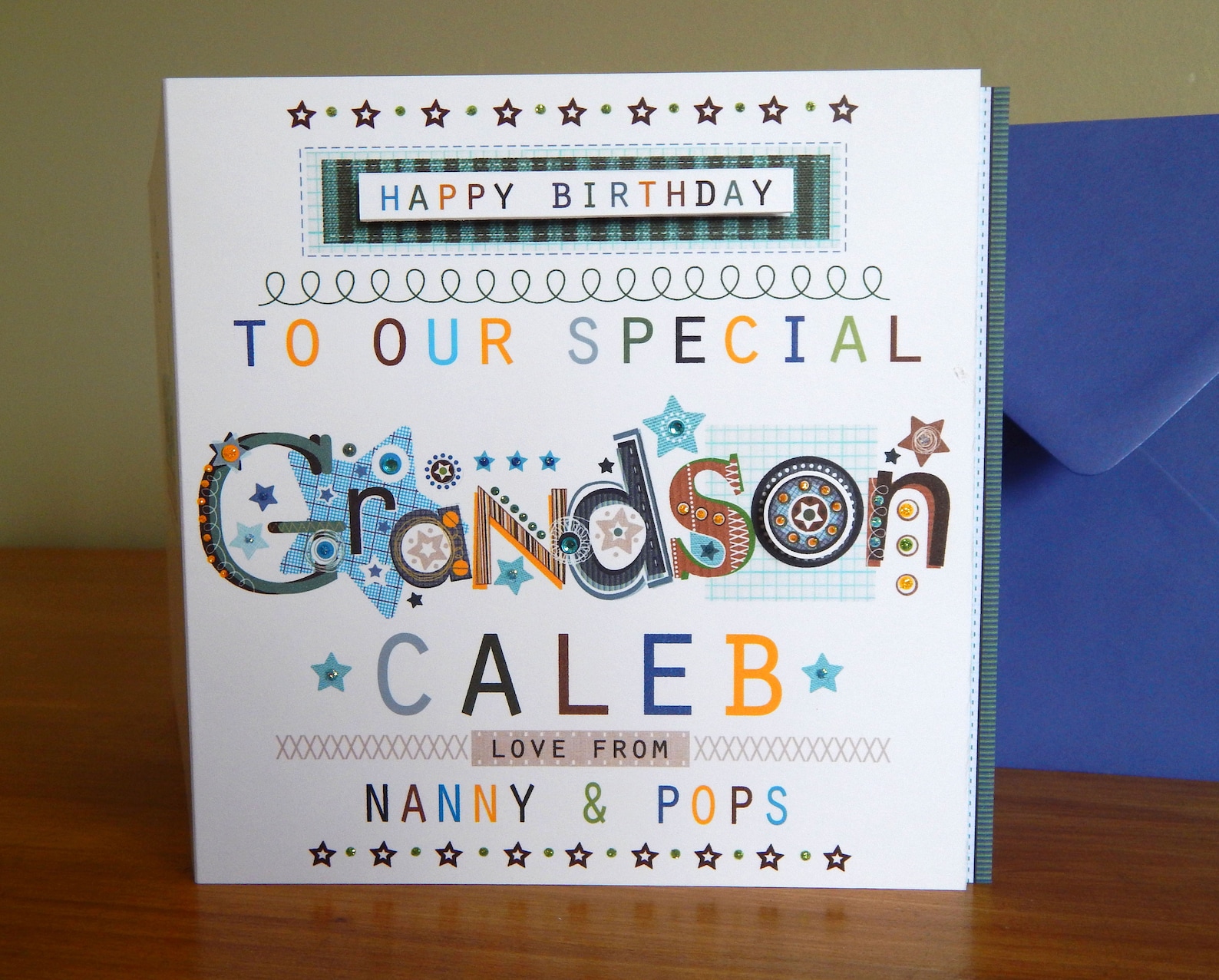 Grandson birthday special card personalised greeting card Etsy