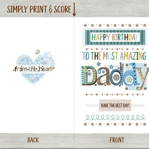Daddy BIRTHDAY Card, Birthday Card for Daddy, Printable Birthday Card ...