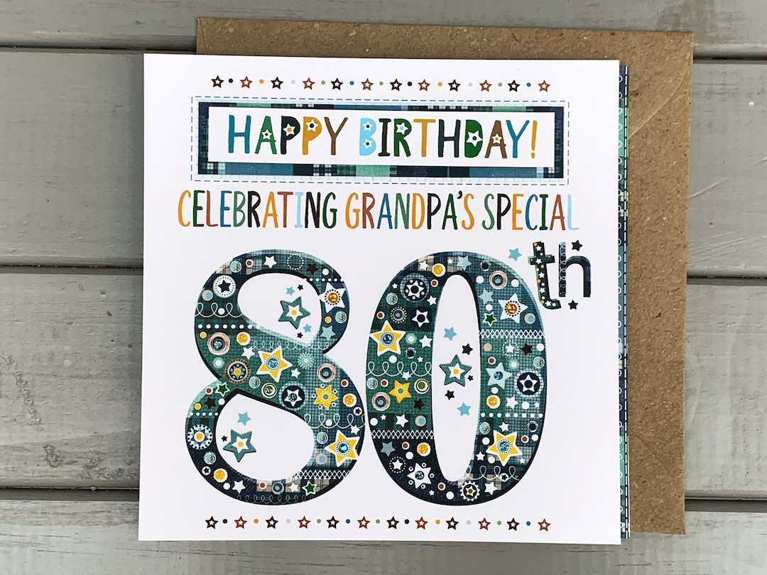 80th Birthday Card, Age 80, Personalised, Special Eightieth, Gift, 80 ...
