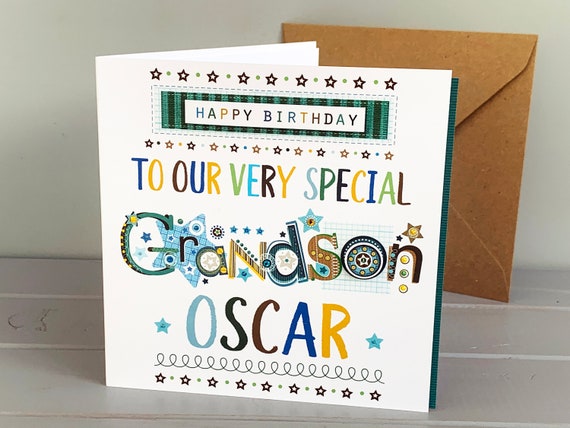 Biglietto Di Auguri Di Compleanno Per Nipote Fatto A Mano: Design Decorativo Moderno - Italia - Foto 8