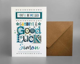 Goodbye & Good Luck Card – Personalized Farewell Gift