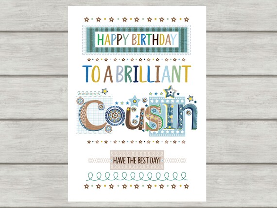 Cousin BIRTHDAY Card Birthday Card for Cousin Printable | Etsy