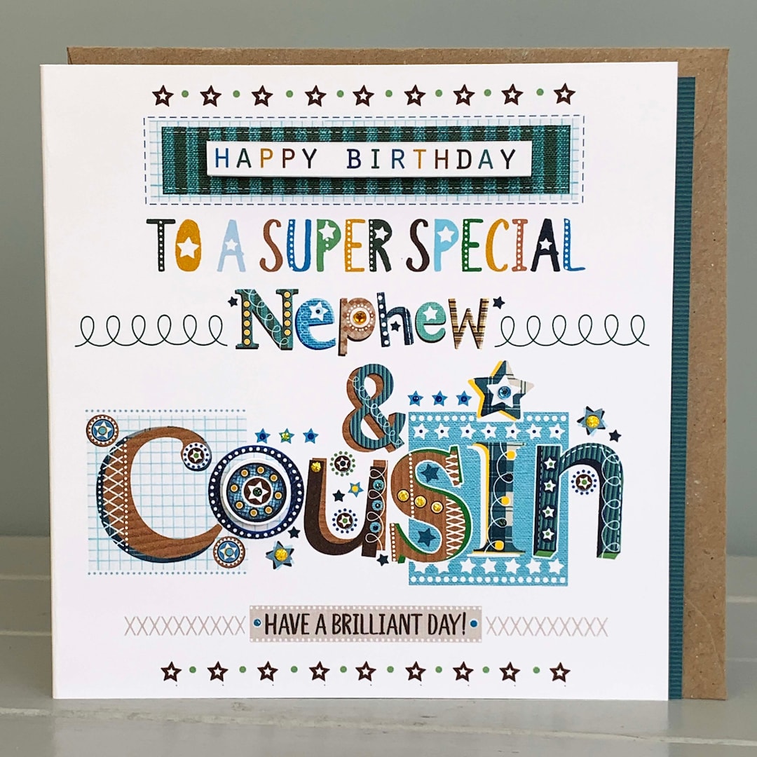 甥いとこ誕生日特別カード - 甥いとこグリーティングカード、甥といとこのための特別カード - Etsy 日本