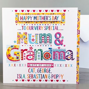 Muttertagskarten. Personalisierte Karten für Mama & Nana/ Oma/ Oma/ Oma/ Nanny/ Nannie/ Nanna/ Muttertagskarten, Muttertags-Sonntagskarten