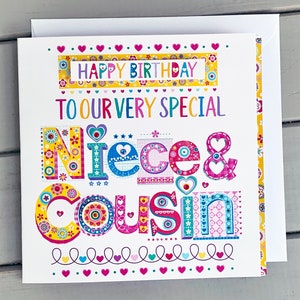 Tarjeta de feliz cumpleaños para sobrina y prima, tarjeta de felicitación, regalo, ideas para diseño de cumpleaños para sobrina y prima, tarjetas de cumpleaños muy especiales