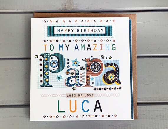 PAPA Personalised Birthday Card Special for Papa - Etsy