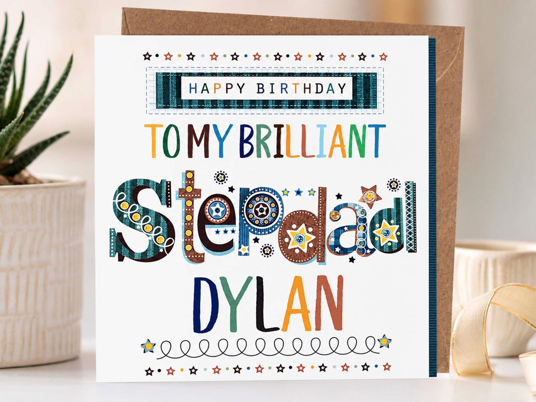 Personalised Stepdad Birthday Card | Birthday Card for Step Dad ...