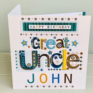 great uncle birthday card a personalised and special card etsy