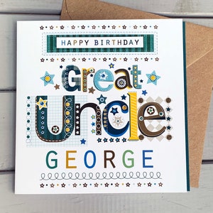 Tarjeta de cumpleaños para tío abuelo / tarjeta especial personalizada / para el cumpleaños de un tío abuelo