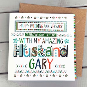 Tarjeta de aniversario personalizada del marido, tarjeta especial de aniversario de boda para el marido, tarjeta de aniversario especial para el marido, tarjetas para el marido