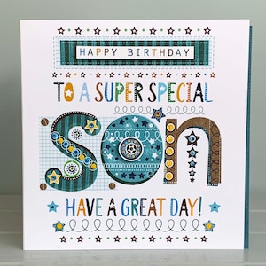 Tarjeta de feliz cumpleaños para hijo, tarjeta especial para hijo / Ideas para tarjetas de cumpleaños para hijo / Mejor hijo / Regalo de cumpleaños para hijo