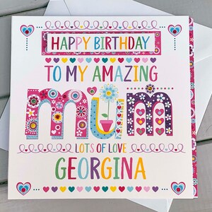 Mama Geburtstagskarte | personalisierte Mama Karte | besondere Geburtstagskarte Mama | Handarbeit | Personalisiert | Mamas Geburtstag Geschenkideen