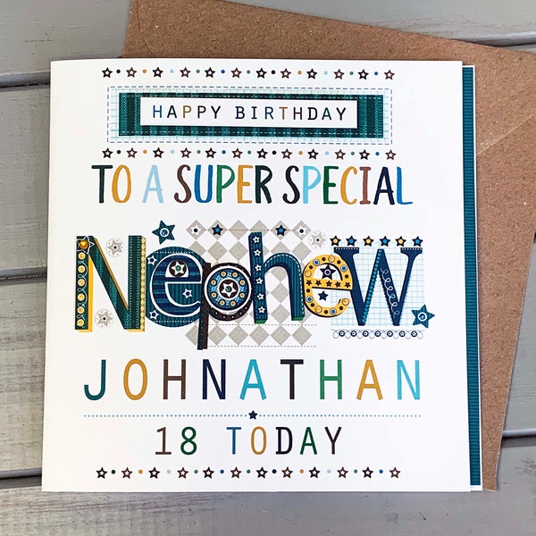 Nephew Happy Birthday Card | Personalised Nephew Birthday Card | Happy Birthday to Nephew and cousin | Happy Birthday card