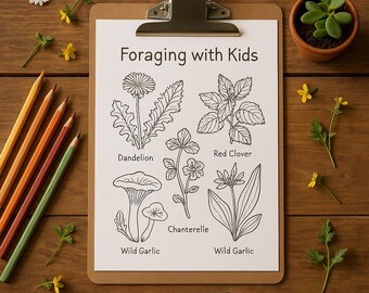 Futtersuche Färbung Seite - Natur Printable für Kinder - Instant Download