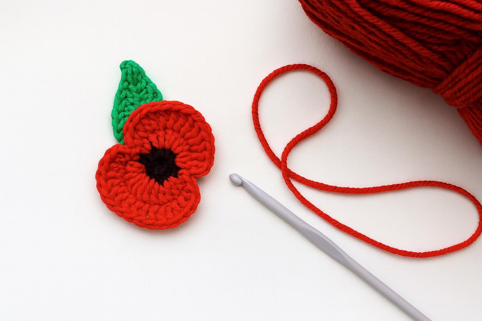 Crochet Poppy Pattern (PDF) Remembrance British Legion Poppies Crochet ...