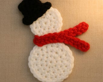 Crochet Pattern Snowman | Christmas Snowman Crochet Pattern PDF | Crochet Snowman Ornament Appliqué Bauble Holiday Crochet Decorations