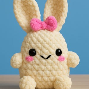 Mini Bunny Crochet Pattern Rabbit PDF Download Easy Crochet Pattern For Beginner Low Sew Simple Amigurumi Pattern Bunny Spring DIY Gift