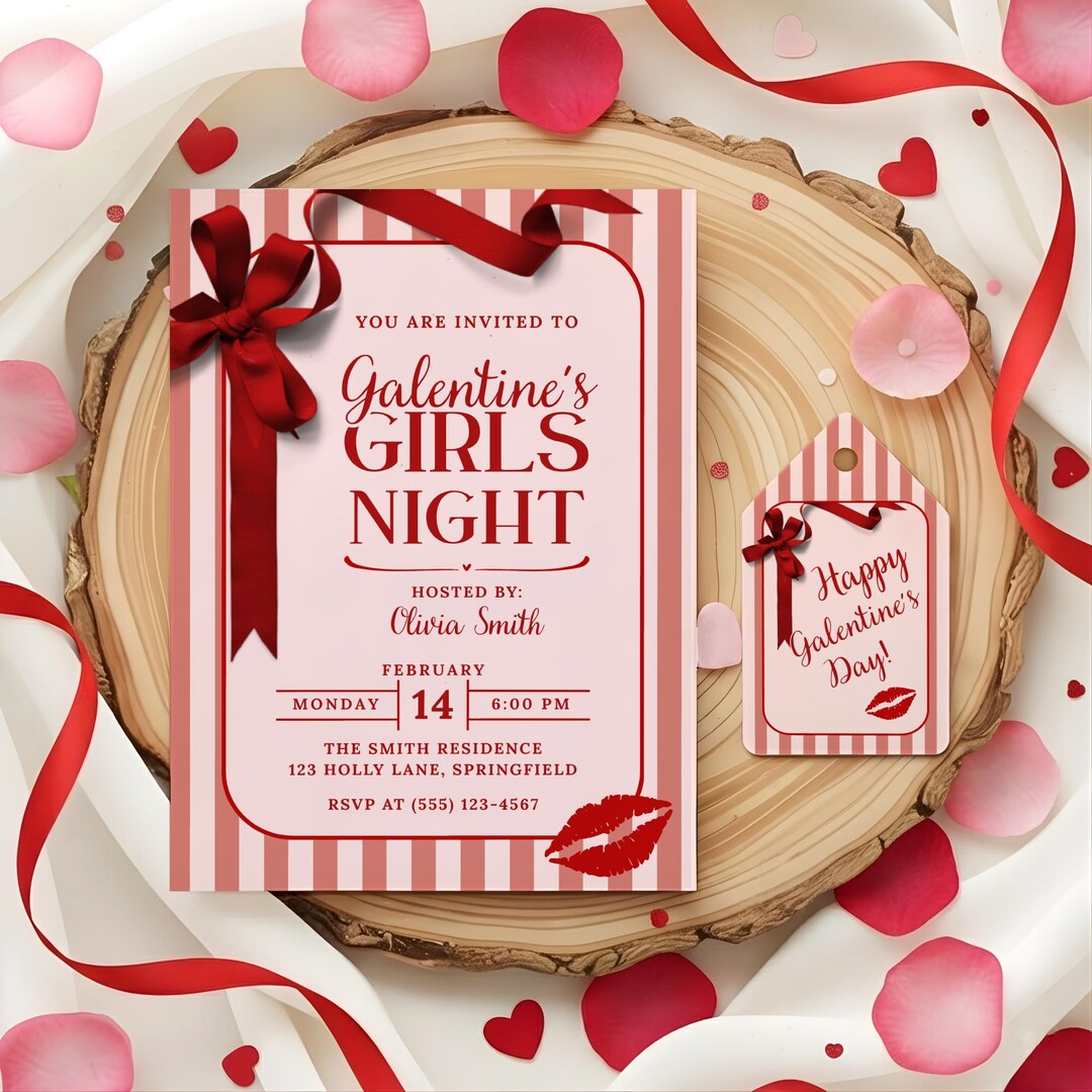 Galentine’s Girls Night Invitation for Friends Galentines Dinner Brunch ...