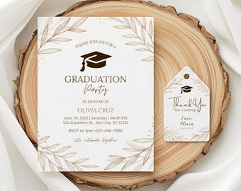 Graduation Party Invitation, Graduation Announcement, Class of 2026 Invite Digital Download Printable Card University Graduation High School