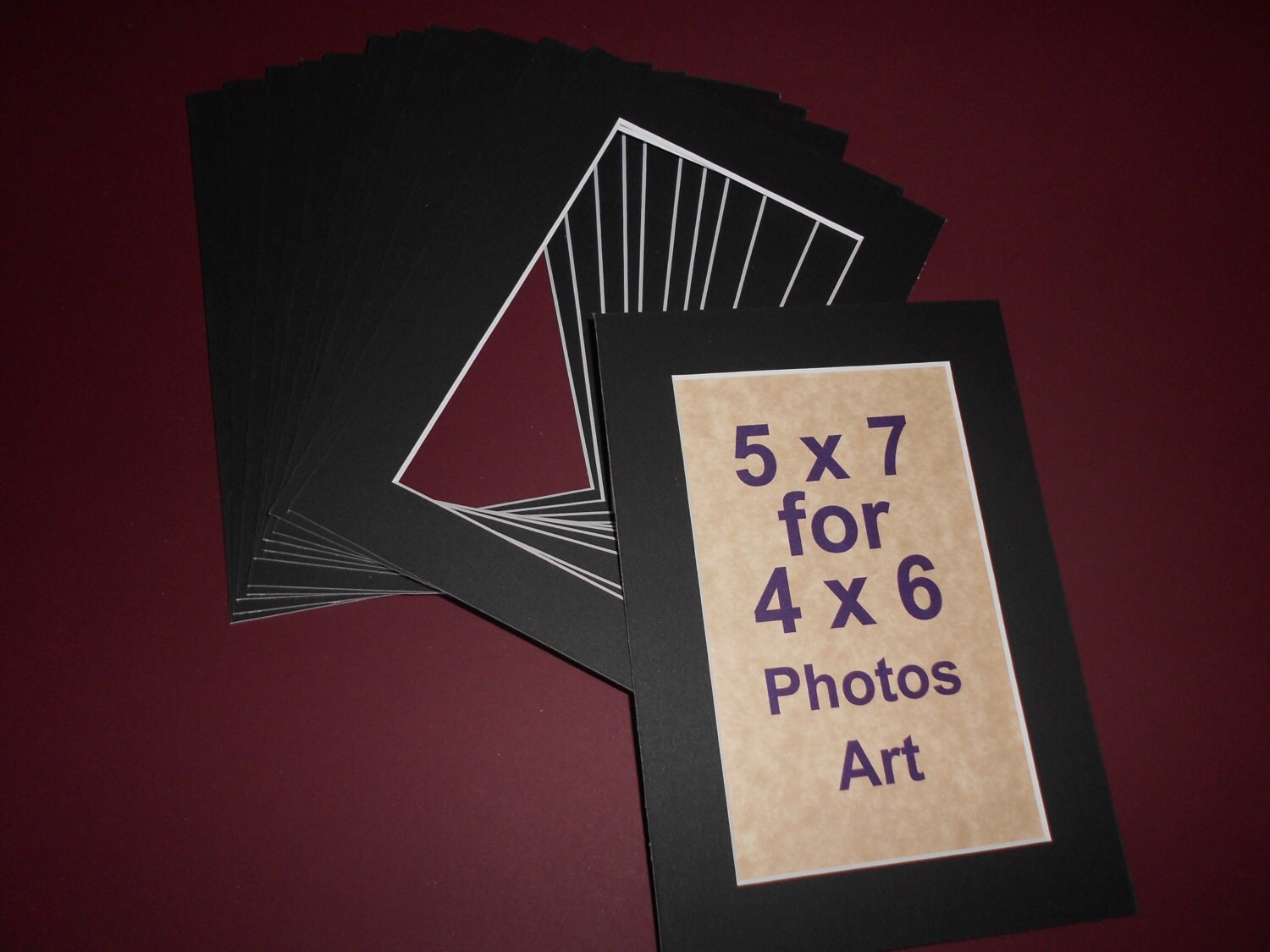 Photo Mats 5 x 7 for 4x6 Photos/Art Black Mats with White Core Etsy
