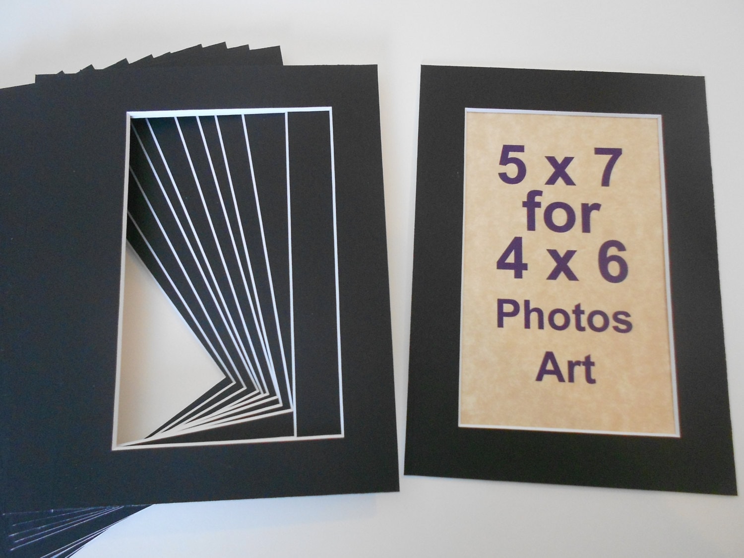 Photo Mats 5 X 7 For 4x6 Photos Art Black Mats With White Core Etsy Photo Mats 5 X 7 For 4x6 Photos Art Black Mats With White Core Etsy