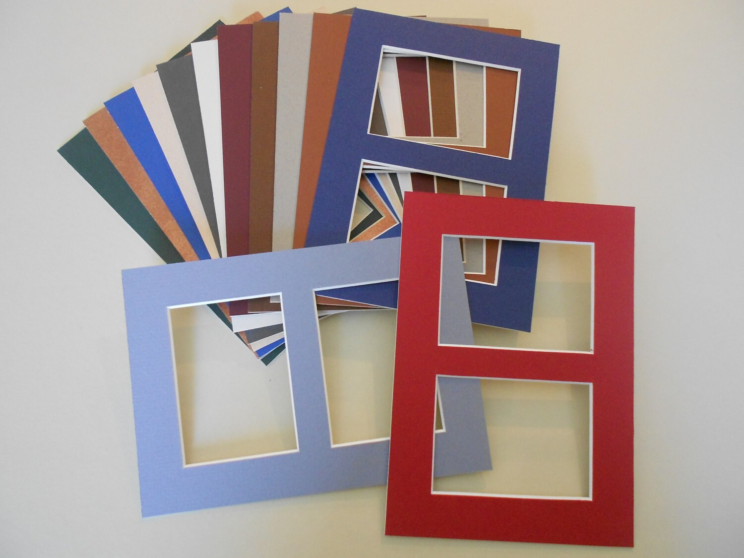 ACEO Photo Mats 5x7 with Double Window ACEO openings Assorted Etsy