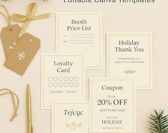 Holiday Market Seller Kit | Editable Canva Templates