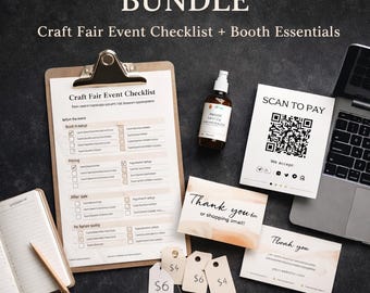 Craft Fair Booth Setup Kit | Make Your Booth Look Professional (Checklist, QR Signs, Canva Templates)