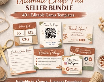 Craft Fair Checklist Bundle | Editable Canva Templates for Your Next Event