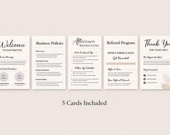 Editable Client Care Card Templates | Thank You, Loyalty, Aftercare, Reminder Cards | Canva Bundle
