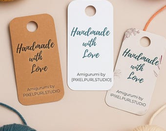 Crochet Hang Tags: Amigurumi Labels, Editable Canva Template (PDF Download)